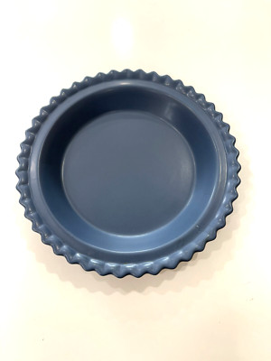 Chantal Slate Blue Fluted Pie Plate 11'' Dish Ceramic Stoneware