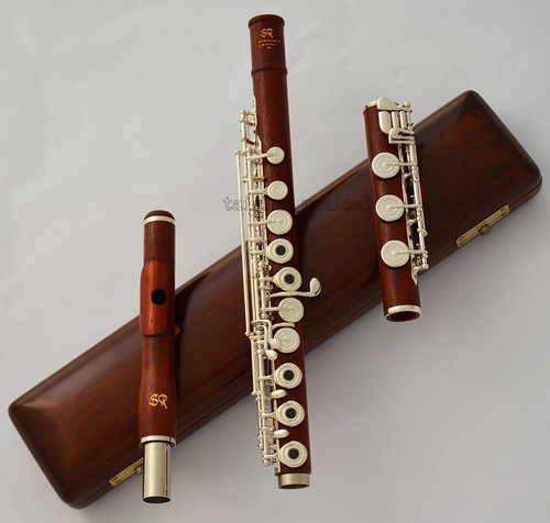 Professional Rose Wooden C# Trill B Foot Flute European headjoint Wood case - Picture 6 of 6