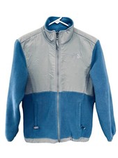 The North Face Girls Large Gray Blue Denali Full Zip Fleece Jacket AC9Q Polartec