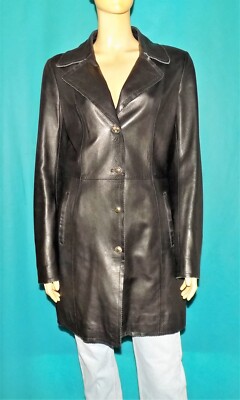 Veste Sued Mod La Griffe Leder Lamm Nappa Schwarz Größe 38 FR
