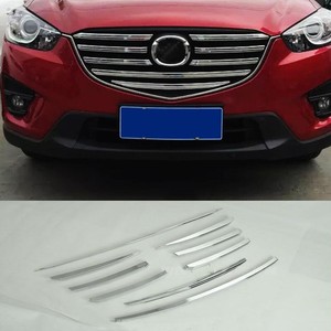 For Mazda CX-5 CX5 2015-2016 ABS Chrome Front Mesh Grille Grill Cover Trim Cover