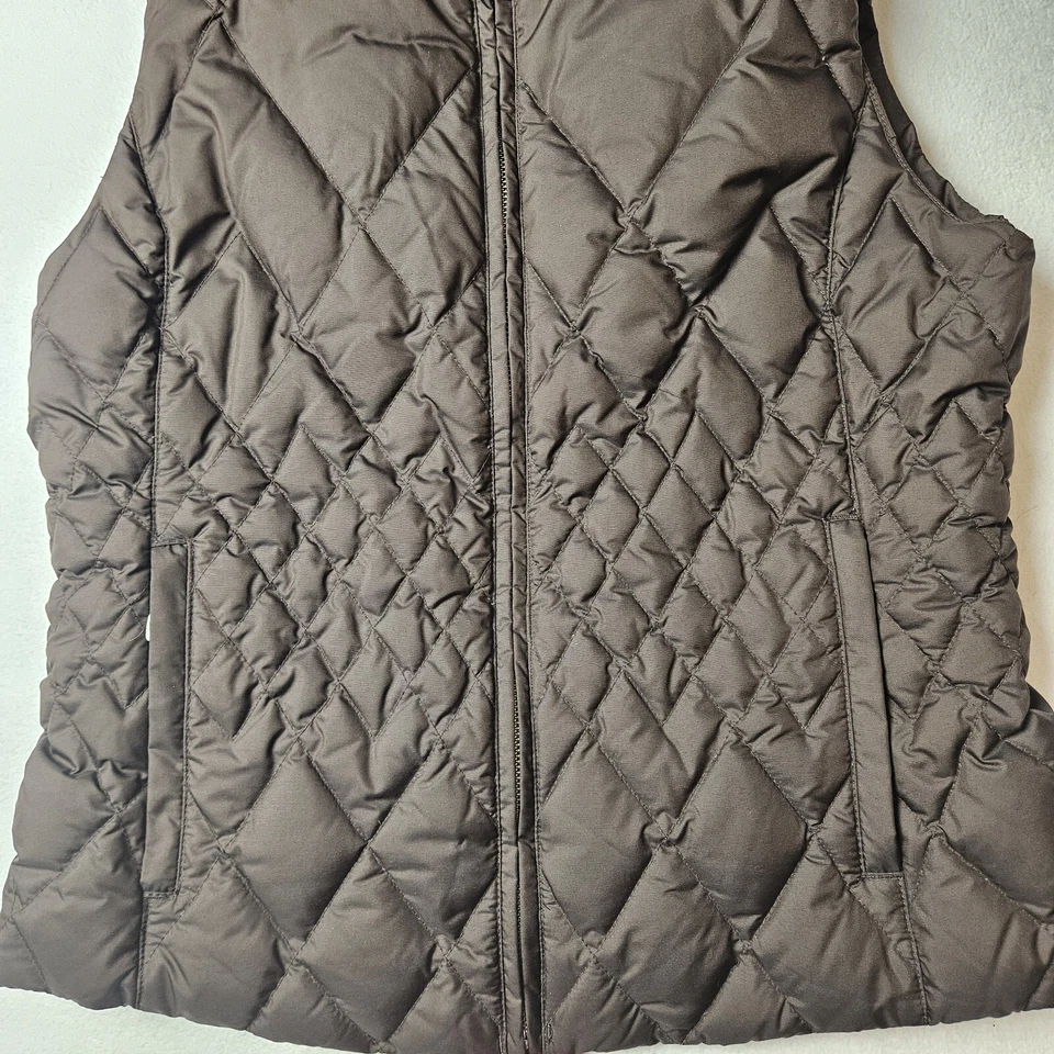 Eddie Bauer Premium Goose Down Women Gorpcore Faux Fur Collar Vest Size Medium - Image 3 of 4