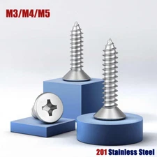 Phillips Countersunk Self Tapping Screws Flat Head Bolts 201 Stainless Steel