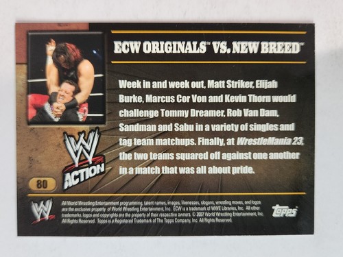 2007 Topps WWE Action #80 ECW ORIGINALS VS NEW BREED - Picture 2 of 2