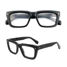 Vintage Large Square Eyeglass Thick Frame Retro Lightweight Rivets Glasses