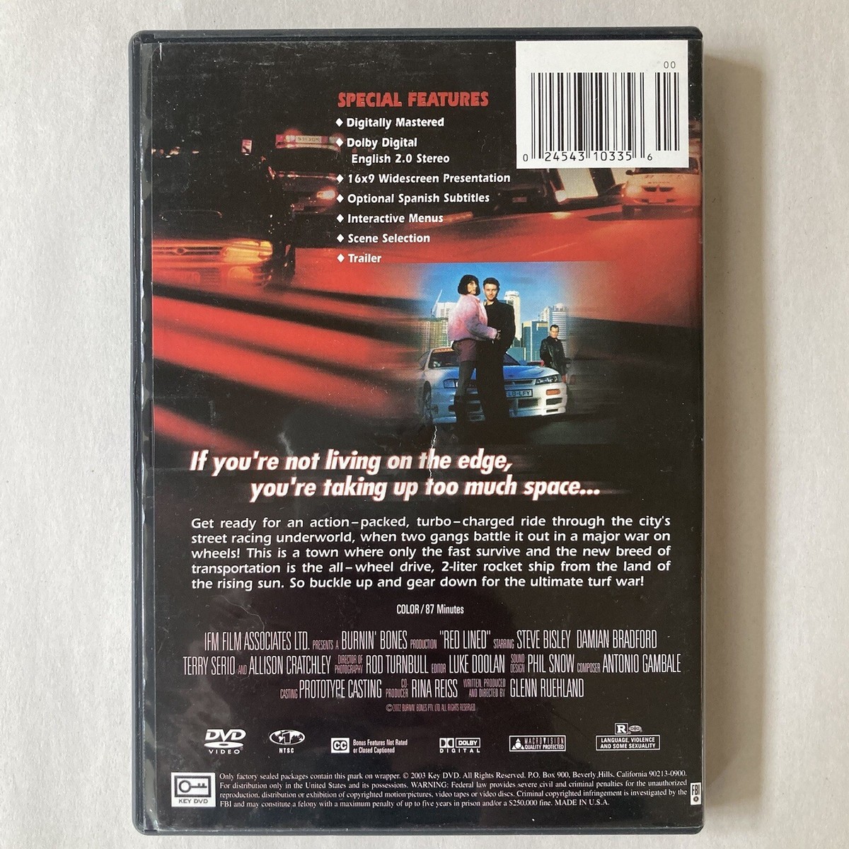 Redlined (DVD) 1999 Street Racing Underworld Action Thriller