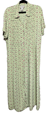 April Too! Dress By April Cornell Long Cottagecore Sz 0S 2x Floral Pattern
