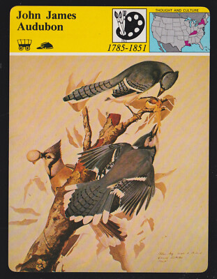 JOHN JAMES AUDUBON Bird Artist Blue Jay Art 1979 PANARIZON STORY OF AMERICA CARD