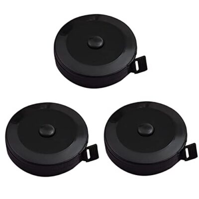 3 Pack Soft Automatic Retractable Measuring Tape for Body 3pcs Black