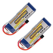 Overlander Supersport Lipo 2200mah 3S 11.1v 35C Deans XT60 EC3 Li-Po Twin Pack