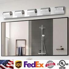 Vanity Light 38" 5 Lights For Bathroom Mirror Wall Lamp Fixture Modern Silver UL