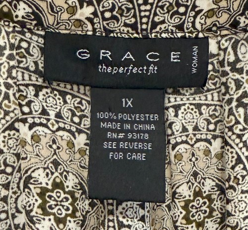 Grace Damen Gr. 1X Bluse mit V-Ausschnitt und langen Ärmeln. - Bild 8 von 8