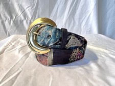 Vintage Floral Tapestry Fabric 90  s Belt