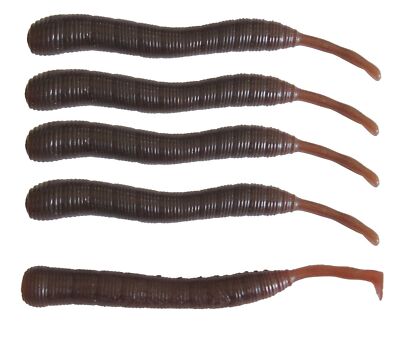 Dieter Eisele Wattwurm Doppelgänger 8cm - 5 künstliche Wattwürmer, Gummiwürmer