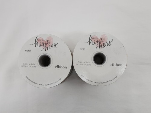 Burlap Jute - White Lace Overlay Wired Wedding Bridal Ribbon 2 Pack 2.5in x 5yd