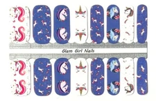 Unicorn Party Nail polish strips / Nail Wraps / Nail Stickers