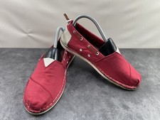 Tom's Alpargata Flats Women 8 M Shoes Red Canvas Slip-On Casual Comfort Loafers