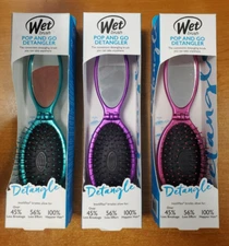 2 Pack: Wet Brush Travel Mini Pop and Go Detangler Brush *CHOOSE COLORS* R8P5a