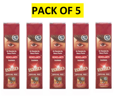 Red SURMA Kajal ismid 100% Original Natural Quality Herbs كحل Pack of 5