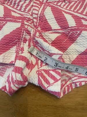 Shorts Lilly Pulitzer Capri Pink Yacht Sea - Taille 2 - Coton - Occasion Très Bon État