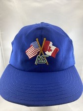 Vintage American Canadian Flags Patch America Canada Snapback Trucker Hat Mesh