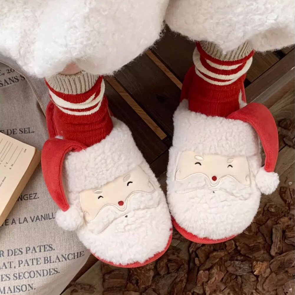 APL Pantofole Babbo Natale di Natale simpatiche pelose antiscivolo per autunno inverno