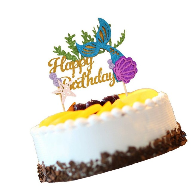 Glitter Mermaid Under The Sea Baby Girl Birthday Party Cake Topper Party Deco For Sale Online