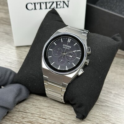 あさしょー NEW✓$650✓ Citizen Eco-Drive Axiom SC Steel Chrono Date Men's