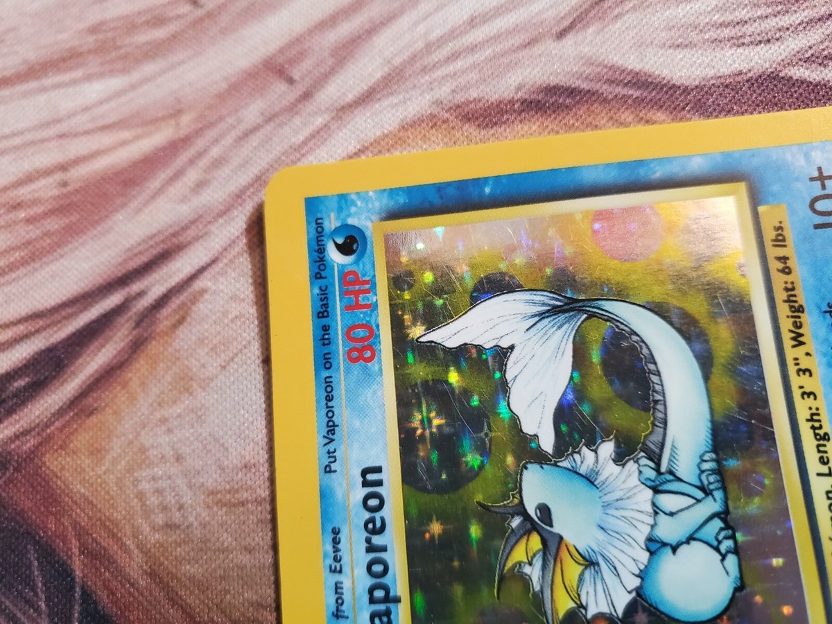 NEAR MINT Vaporeon No Symbol Error 12/64 Jungle Misprint Vintage