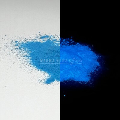 BRIGHT Glow in the Dark Pigmentpulver - Lack Nagel Handwerk Acrylharz UK BLAU