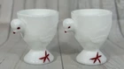 Westmorland Painted Chick Footed Egg Cup Milk Glass Vintage Lot Of 2