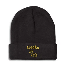 Beanies for Men Gecko Winter Hats for Women Acrylic Skull Cap 1 Size