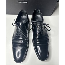 Dolce & Gabbana Men's Black Polished Leather Formal Dress Shoe Size 7