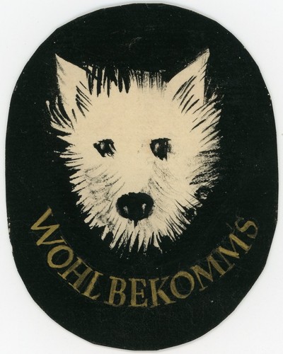 Hundekopf West Highland White Terrier mit Gruß Acryl