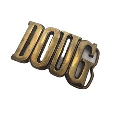 1980  s Vintage Brass Colored Belt Buckle Doug Name
