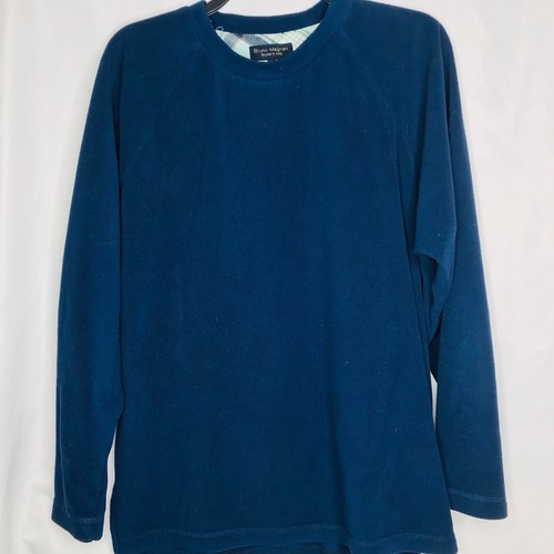 Bruno Magnani Crew Neck Sweatshirt Size Medium Blue Polyester Fleece Mens LS