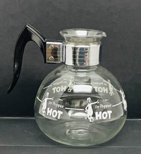 Vintage 60's Try Dr Pepper Hot Glass Carafe Coffee Pot Advertising-RARE