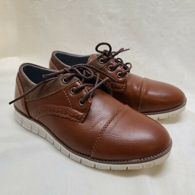 Deer Stag Boys Dress Shoes Size 2M Beige White Soles