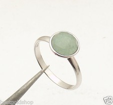 8mm Green Quartz Gemstone Ring Anti-Tarnish 925 Sterling Silver 6 7 8 9