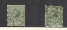 Great Britain 198 - King George V. 9 Penny.  Singles x 2. Used.  #02 GB198