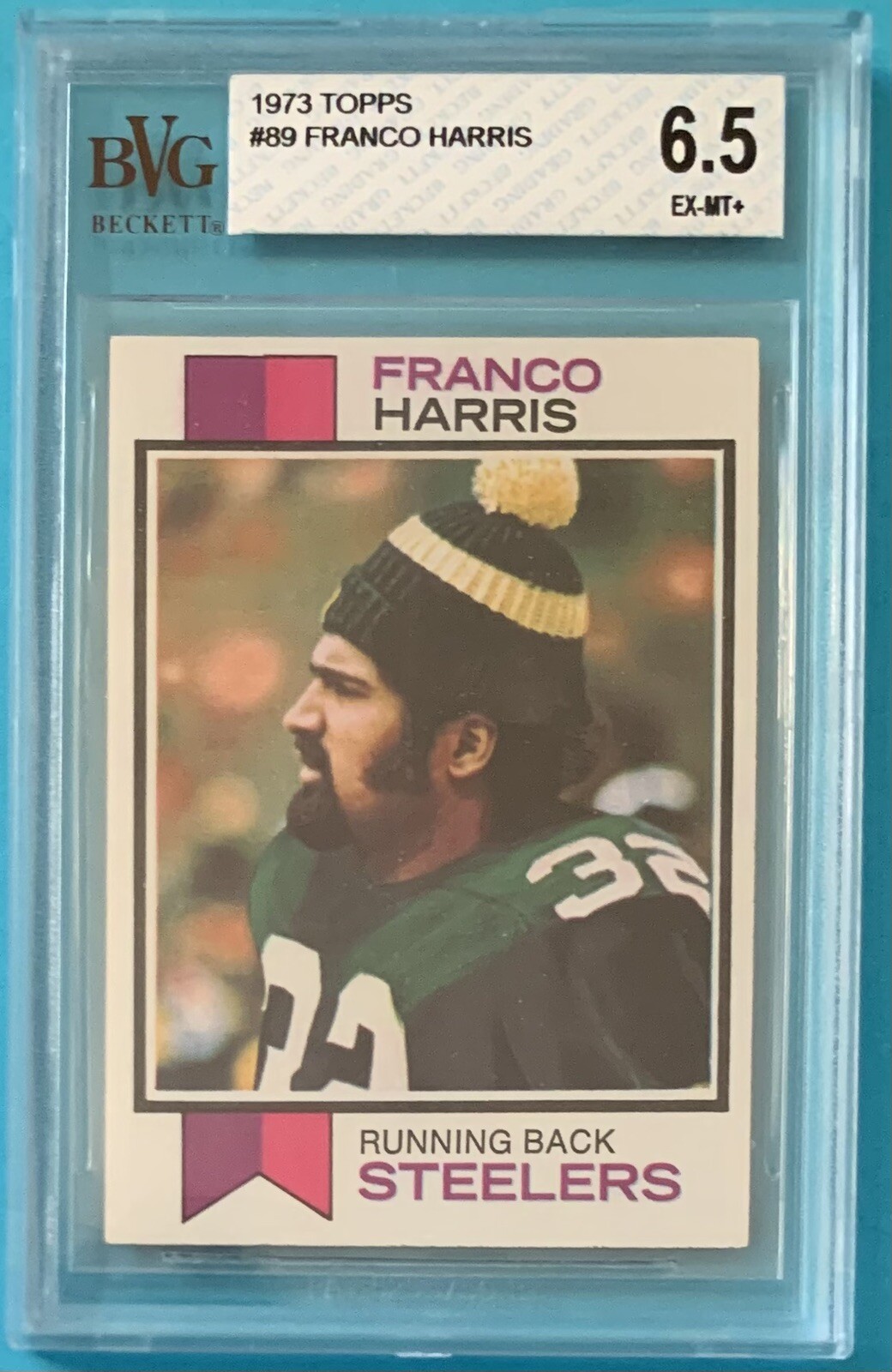 1973 Topps #89 Franco Harris BGS BVG 6.5 EX-MINT+ Rookie Card Steelers HOF RC
