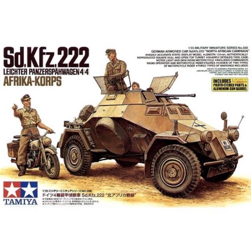 Tamiya 35286 Armoured Car Sd.kfz.222 Africa 1:35 Model Kit - Image 8
