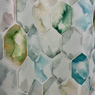 Shower Curtain, Bath Decor, Water Color Geometric Tiles for Bathroom and Bathtub
