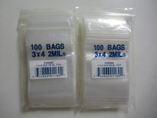 200 3" x 4" Clear Reclosable Zip Seal Bag Plastic 2 Mil Lock Bags Jewelry Zipper