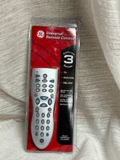 GE Universal Remote Control Silver - 3 Device 24912 Audio/Video TV DVD VCR NEW