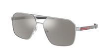 NEW Prada Linea Rossa 55WS Sunglasses 1BC07F Silver 100 AUTHENTIC