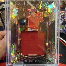Mickey Moniak 2021 Panini Select Cracked Ice Patch Rookie RC Card #/25