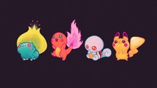 Anime Chibi Pokemon Pikachu Bulbasaur 11x17 Poster