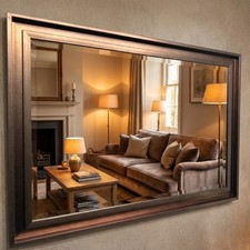 Large Bronze Mirror Contemporary design Modern Stepped frame HOCKNEY Mirror