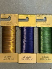 300 Feet Floral Wire Flexible Paddle Wire 3Roll 26 Gauge Florist Wire 3 Colors